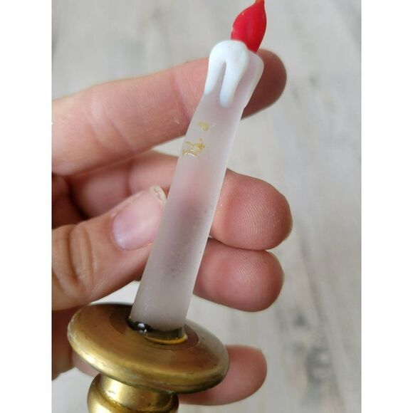 Vintage candle glass clip ornament Xmas tree clear - Picture 5 of 6